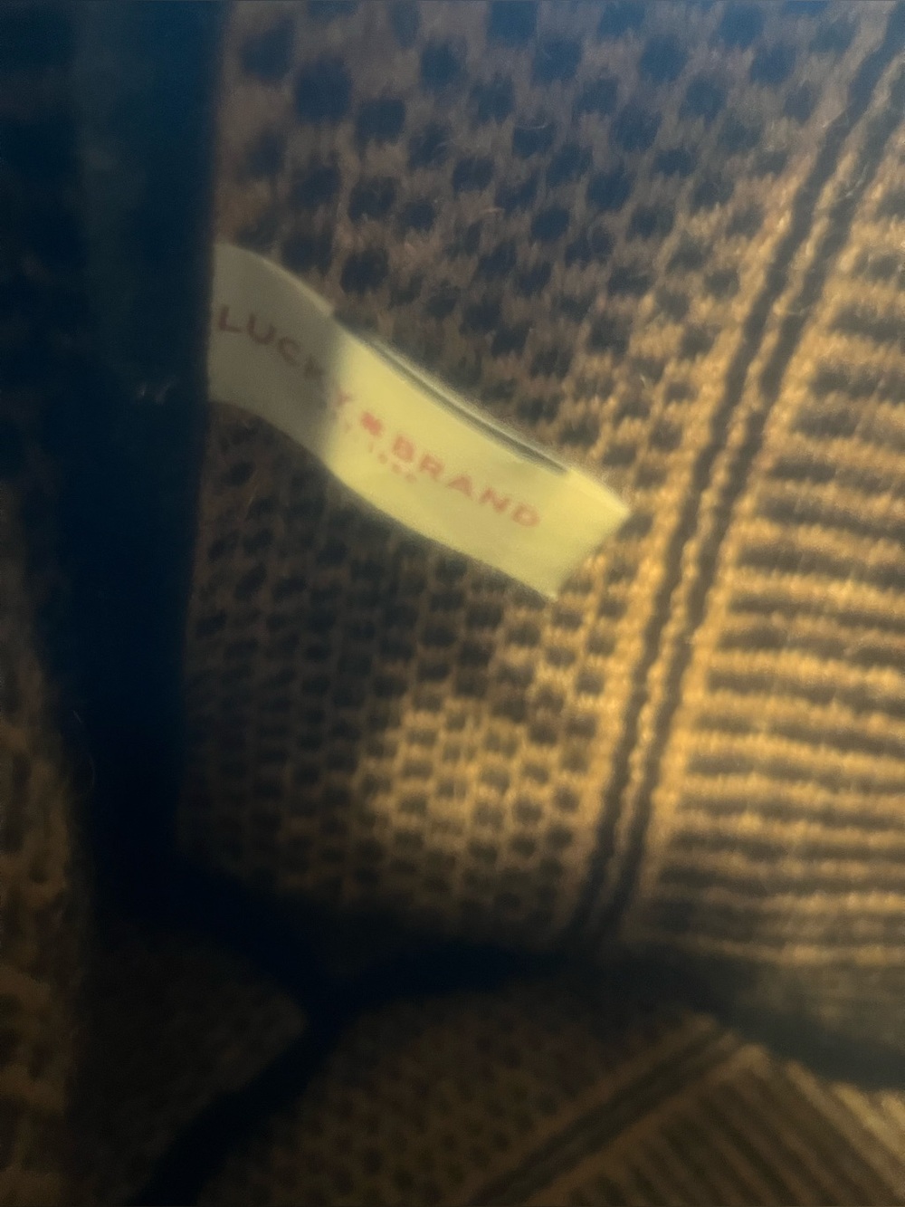 Lucky Brand Knit Tote in Beige and Brown Woven Stripe - Picture 6 of 8
